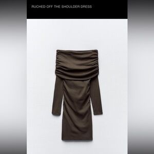 Zara Ruched Off the Shoulder Dress